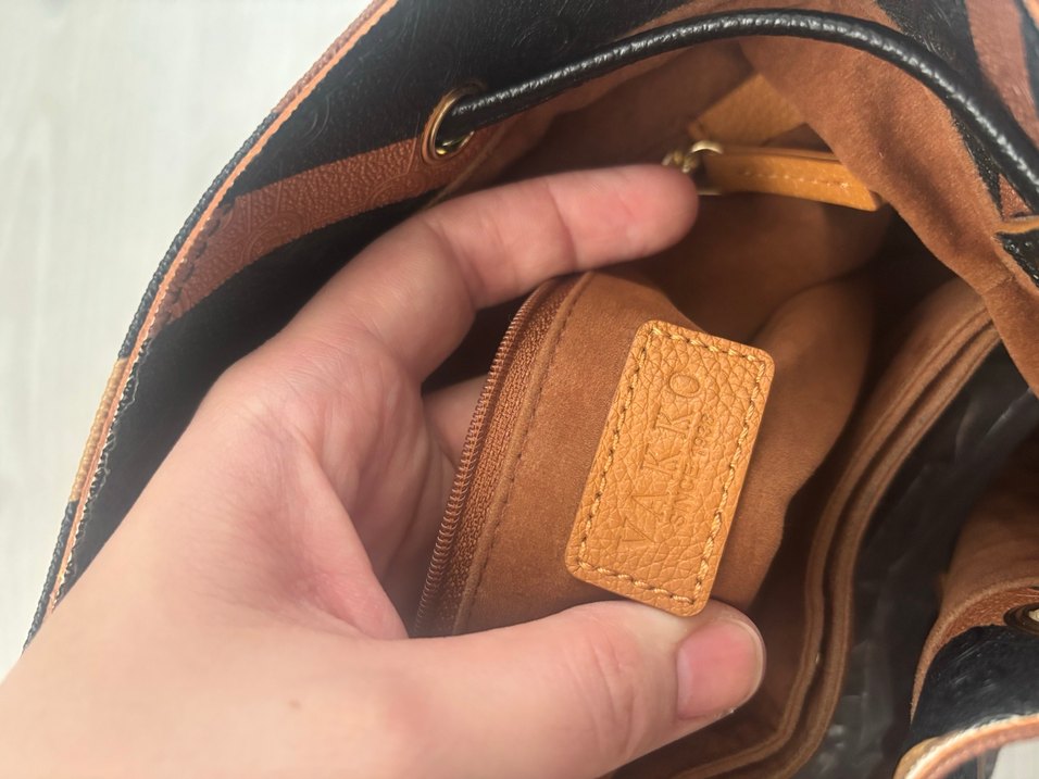 Orjinal Vakko Kahverengi Deri Çizgili Kadın Omuz Çantası - Görsel 5