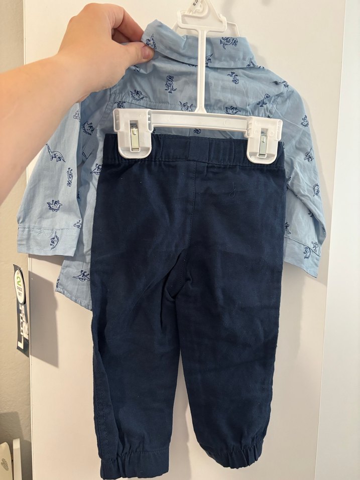 Amerikadan hediye Uzun Kollu Düğmeli Erkek Bebek Takımı - Görsel 2