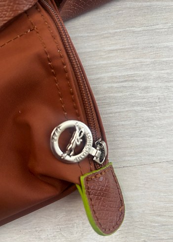 Longchamp marka Deri Fermuarlı Kadın Çantası Bej - Görsel 3