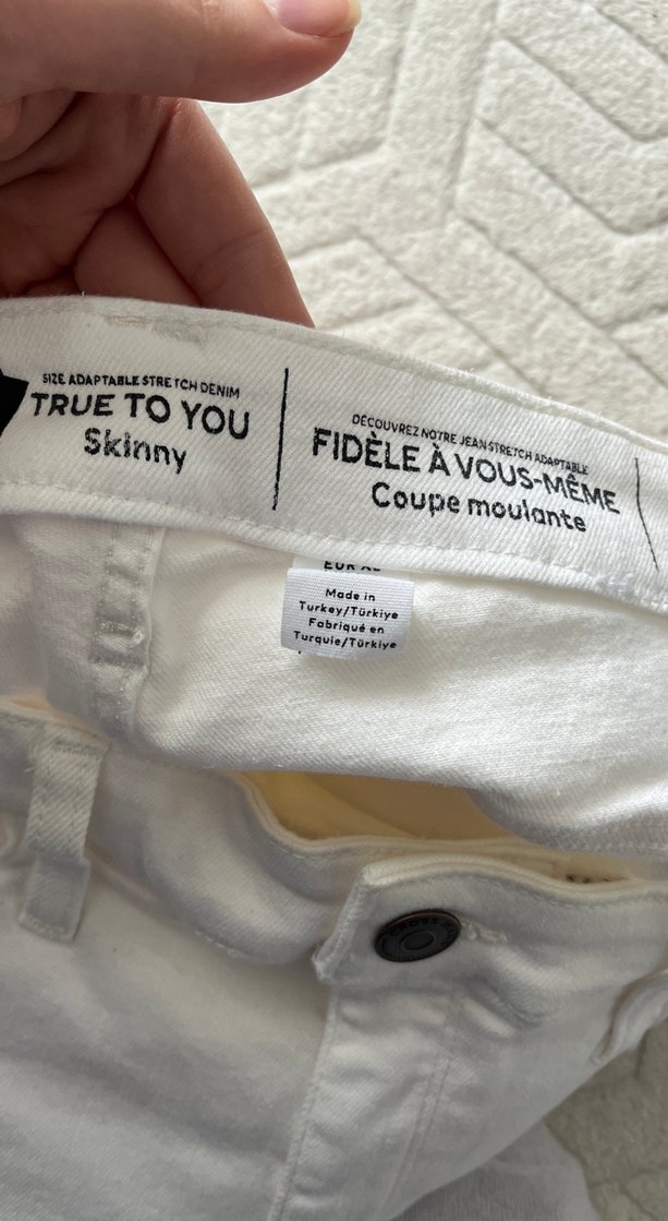 Beyaz Kadın kot Bermuda Şort - Görsel 4