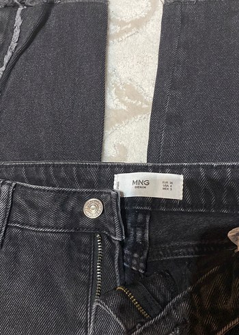 Gri Batik Desenli Kadın Kot Pantolon - Görsel 4