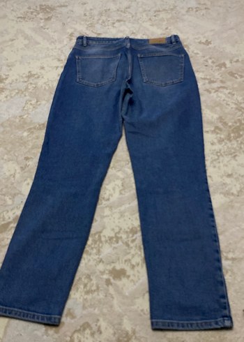 Gri Mavi Kadın Midi Boy Denim Pantolon - Görsel 4