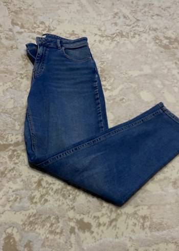 Gri Mavi Kadın Midi Boy Denim Pantolon - Görsel 5