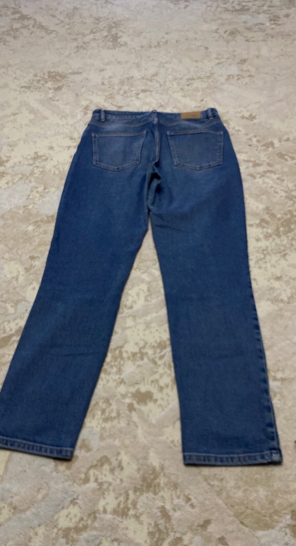 Gri Mavi Kadın Midi Boy Denim Pantolon - Görsel 4