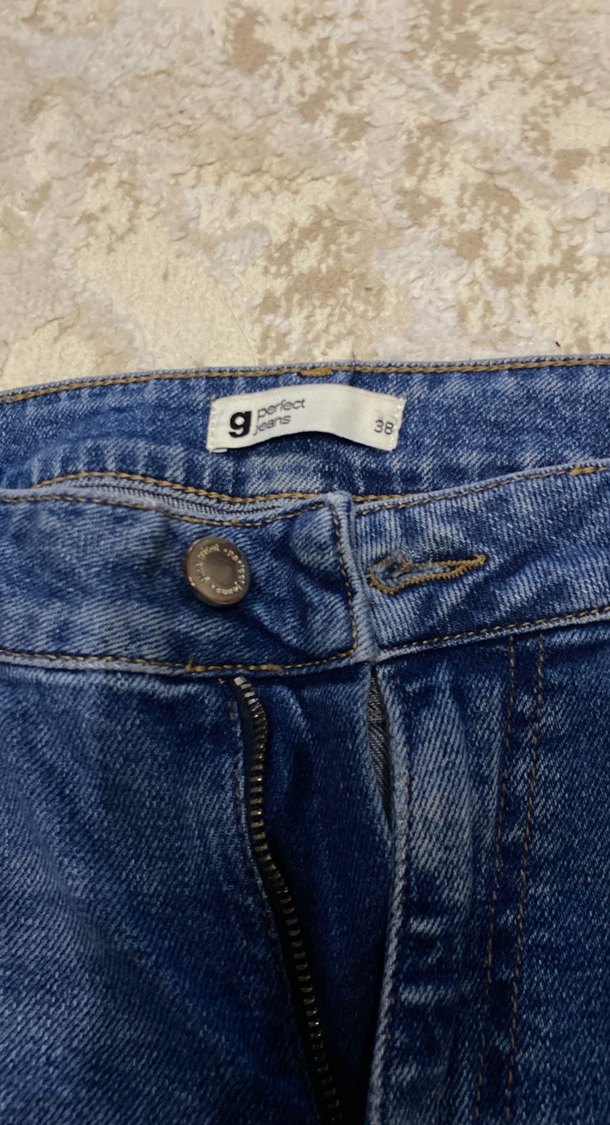 Gri Mavi Kadın Midi Boy Denim Pantolon - Görsel 2