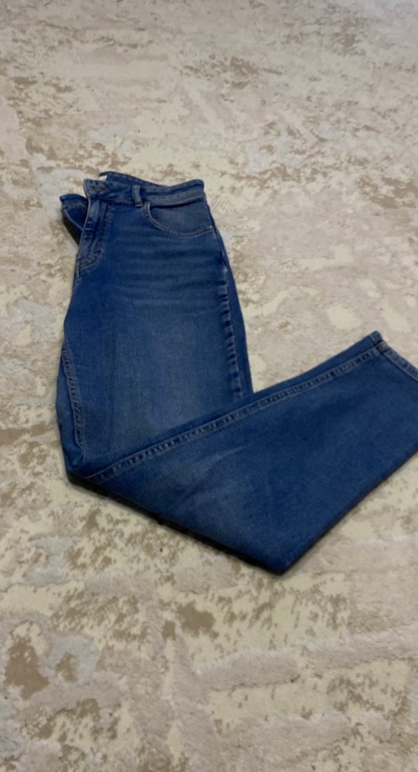 Gri Mavi Kadın Midi Boy Denim Pantolon - Görsel 5