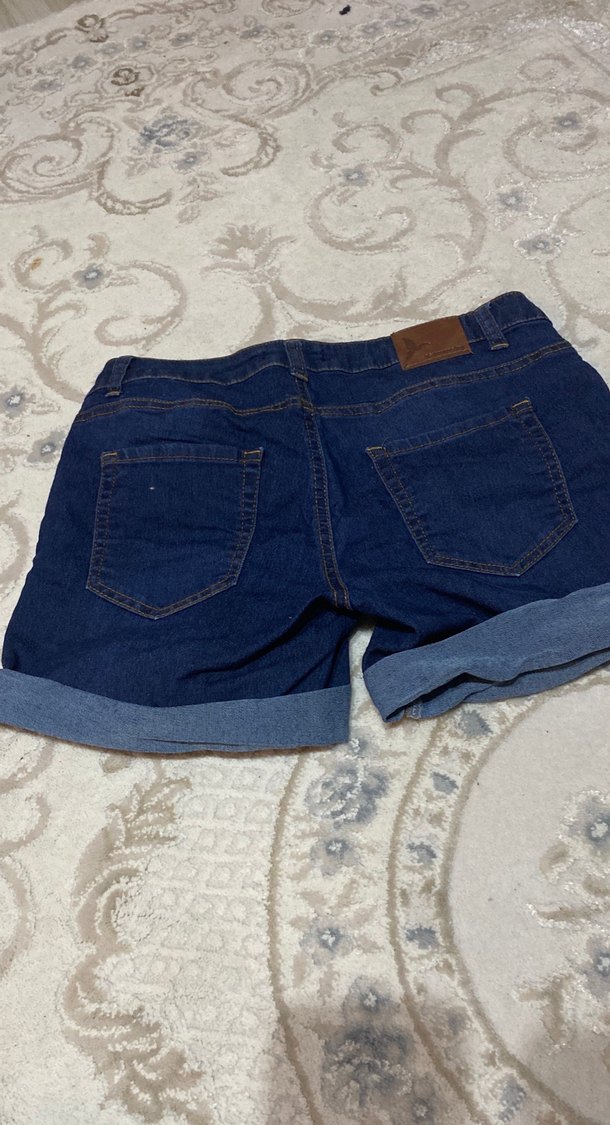 Kadın Lacivert Mini Kot Şort - Görsel 4