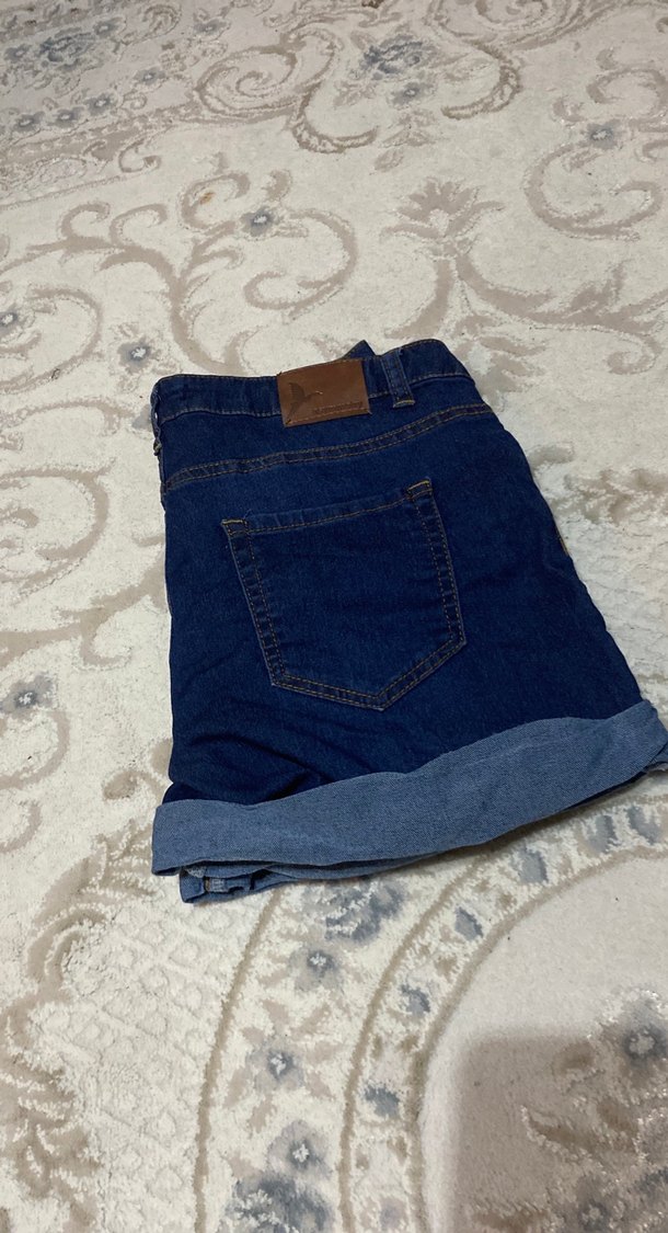 Kadın Lacivert Mini Kot Şort - Görsel 3