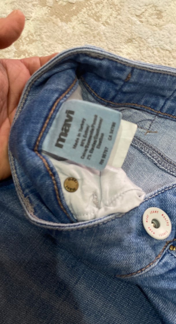 Kadın Mavi Bol Kesim Midi Denim Pantolon - Görsel 3