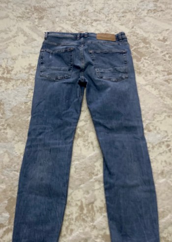 Kadın Mavi Bol Kesim Midi Kot Pantolon - Görsel 3