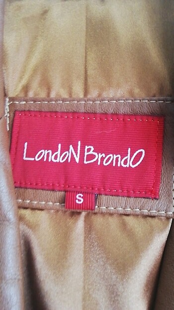 s Beden kahverengi Renk LondoN BrondO Deri Ceket