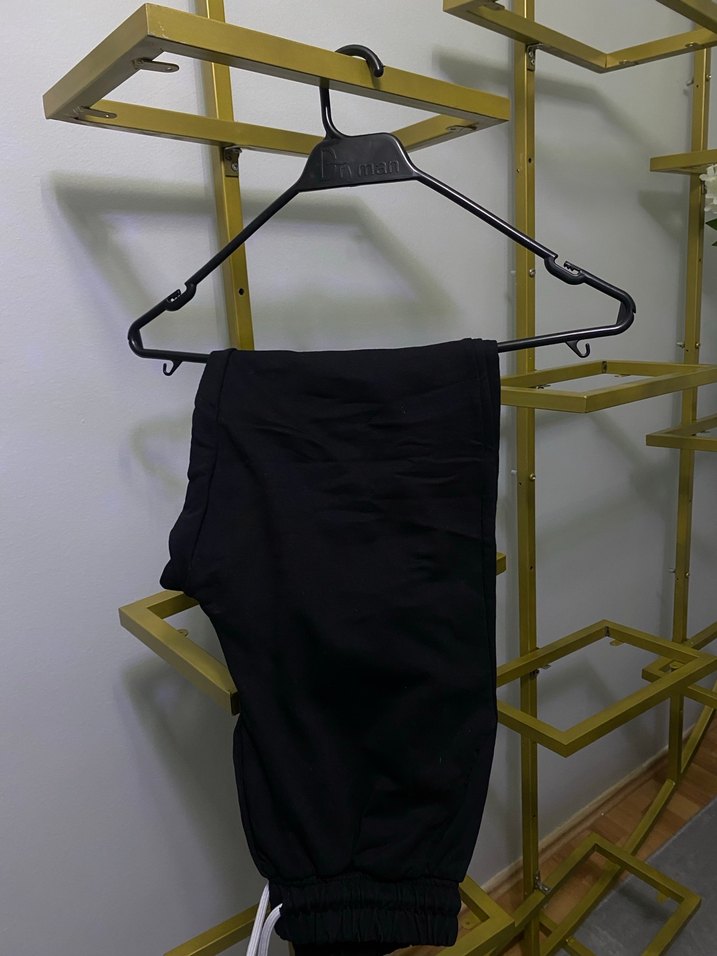 Siyah Mini Baskılı Pamuklu Kadın Eşofman - Görsel 2