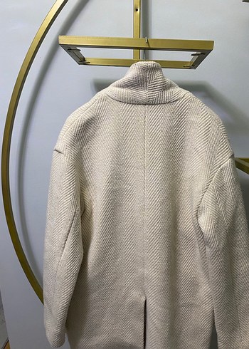 Bej Kadın Yün Midi Kaban - Görsel 4