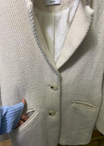 Bej Kadın Yün Midi Kaban - Görsel 2