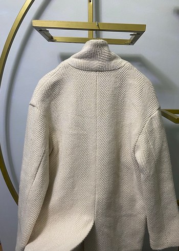 Bej Kadın Yün Midi Kaban - Görsel 3