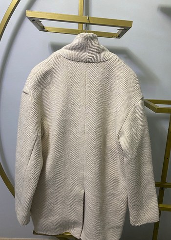 Bej Kadın Yün Midi Kaban - Görsel 5