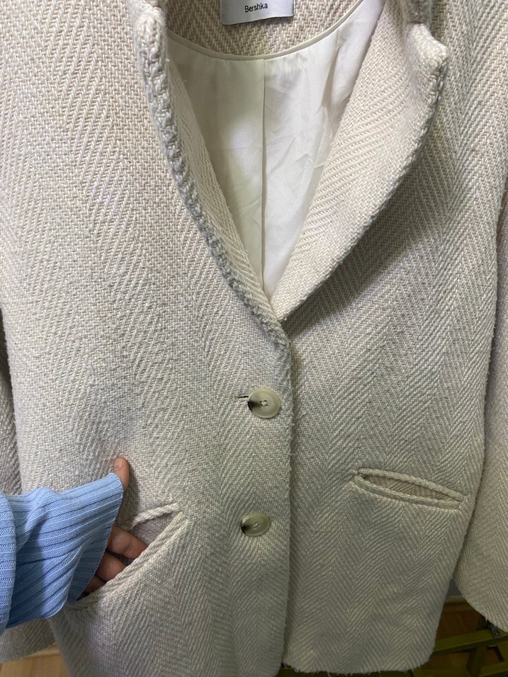 Bej Kadın Yün Midi Kaban - Görsel 2