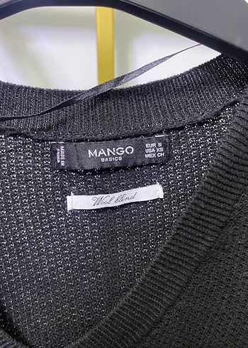 Siyah V Yaka Kadın Yün Kazak - Görsel 2