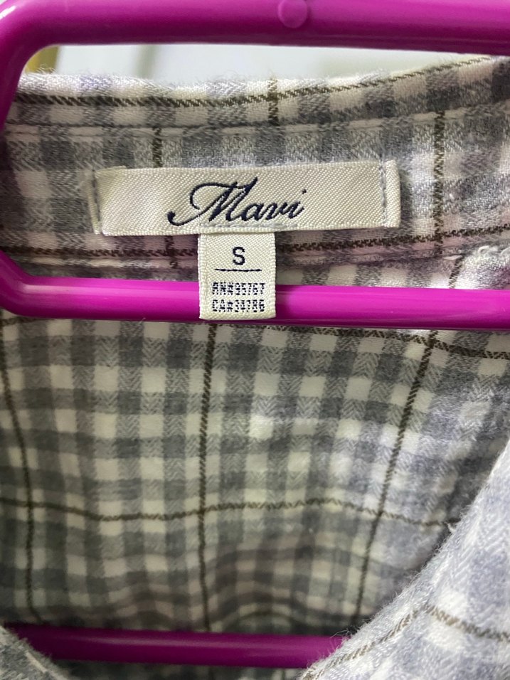 Gri Kareli Düğmeli Kadın Gömlek - Görsel 4