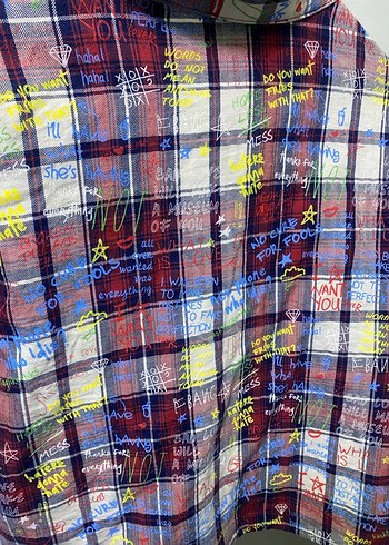 Renkli  Desenli Düğmeli Kadın Gömlek - Görsel 4