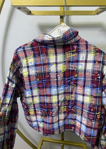 Renkli  Desenli Düğmeli Kadın Gömlek - Görsel 5