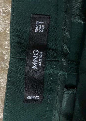 Kadın Yeşil Dökümlü Kumaş Pantolon - Görsel 4