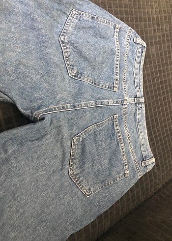 Kadın Mavi Rahat Kesim Midi Kot Pantolon - Görsel 6