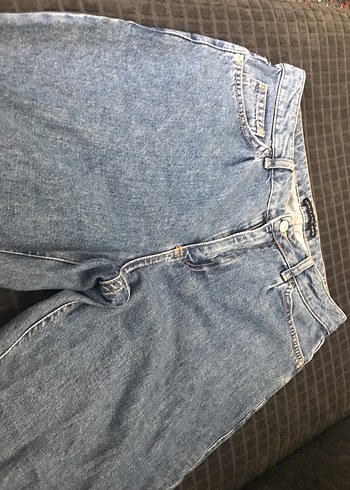 Kadın Mavi Rahat Kesim Midi Kot Pantolon - Görsel 2