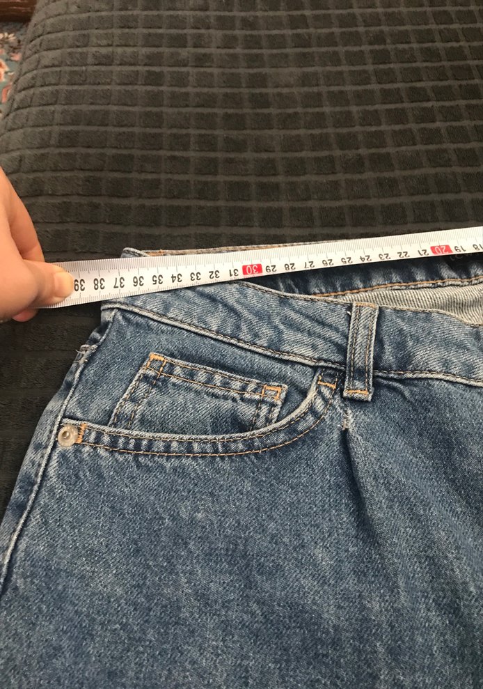 Kadın Mavi Rahat Kesim Midi Kot Pantolon - Görsel 3