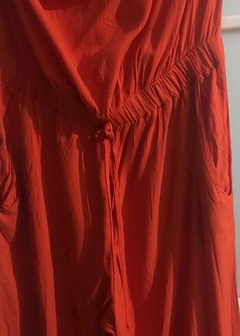 Kırmızı Straplez Kadın Tulum - Görsel 3