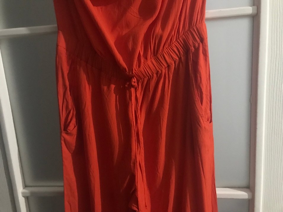 Kırmızı Straplez Kadın Tulum - Görsel 3