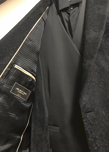 Abdullah Kığılı markaSiyah Erkek Düğmeli Klasik Kesim Takım - Görsel 2