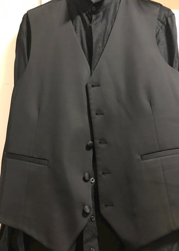 Abdullah Kığılı markaSiyah Erkek Düğmeli Klasik Kesim Takım - Görsel 4