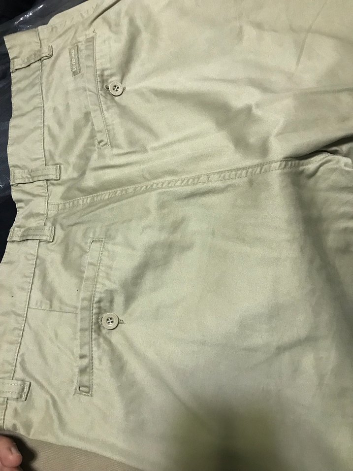 Bej Düğmeli Rahat Kesim Erkek Keten Pantolon - Görsel 4