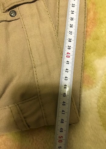 Bej Kot Düğmeli Erkek Pantolon - Görsel 4