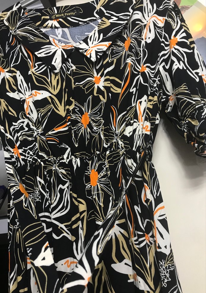 Çiçek Desenli Uzun elbise - Görsel 3