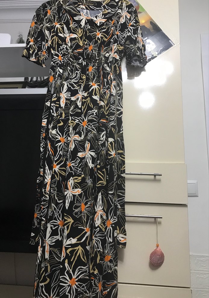 Çiçek Desenli Uzun elbise - Görsel 2