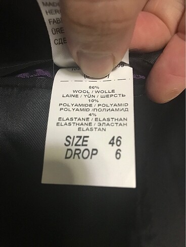 46-6 drop Beden siyah Renk Takım elbise cacharel marka 46 6 drop