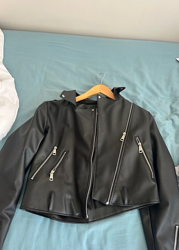 Siyah Deri ceket - Görsel 4