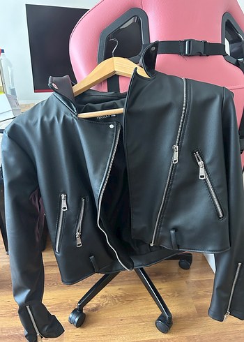 Siyah Deri ceket - Görsel 3