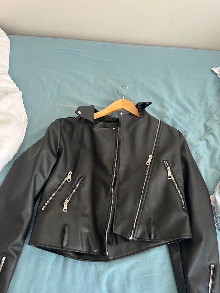 Siyah Deri ceket - Görsel 4