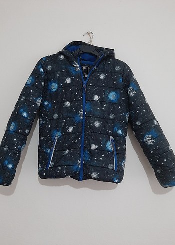 Erkek Çocuk Mavi Desenli Fermuarlı Ceket - Görsel 2
