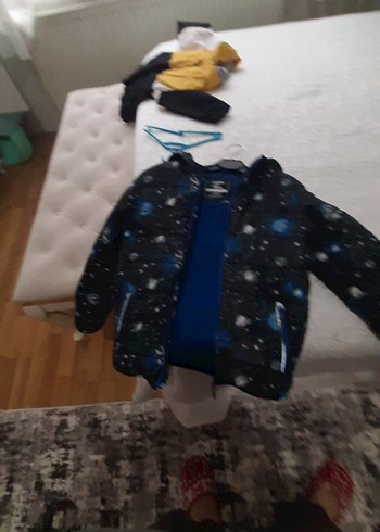 Erkek Çocuk Mavi Desenli Fermuarlı Ceket - Görsel 3