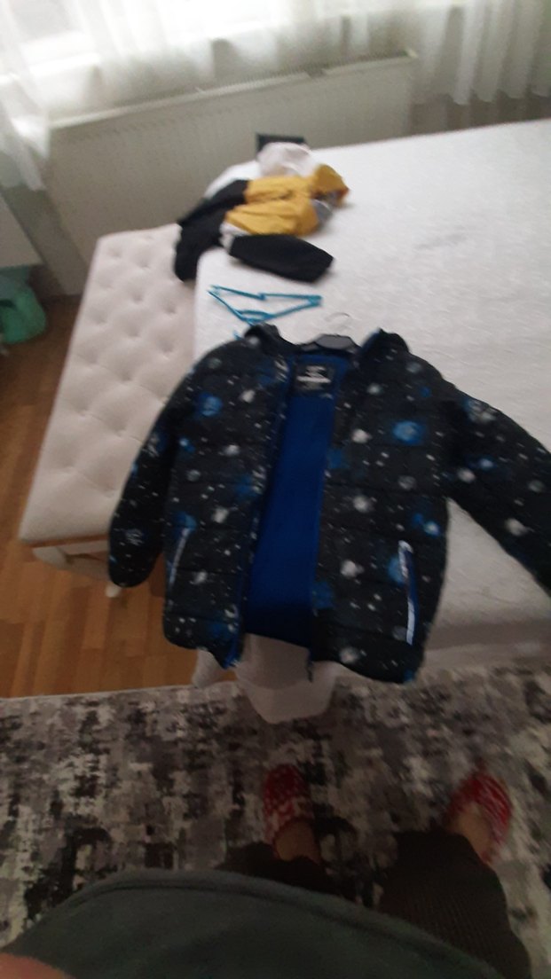 Erkek Çocuk Mavi Desenli Fermuarlı Ceket - Görsel 3