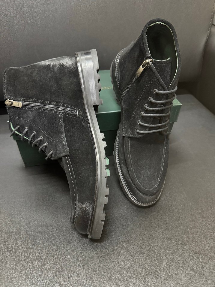 George Hogg Siyah Süet Bağcıklı Erkek Street Style Bot - Görsel 4