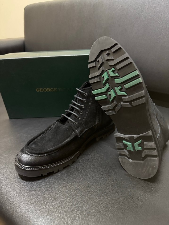 George Hogg Siyah Süet Bağcıklı Erkek Street Style Bot - Görsel 2