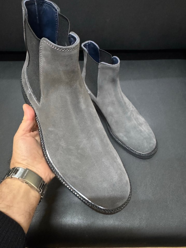 Brooks brothers Gri Süet Erkek Botları - Görsel 4