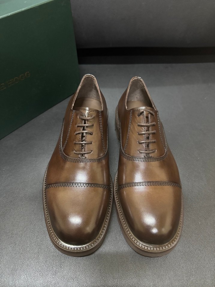 Gerçeğe Hogg Parlak Kahverengi Modern Klasik Deri Erkek Ayakkabı - Görsel 2