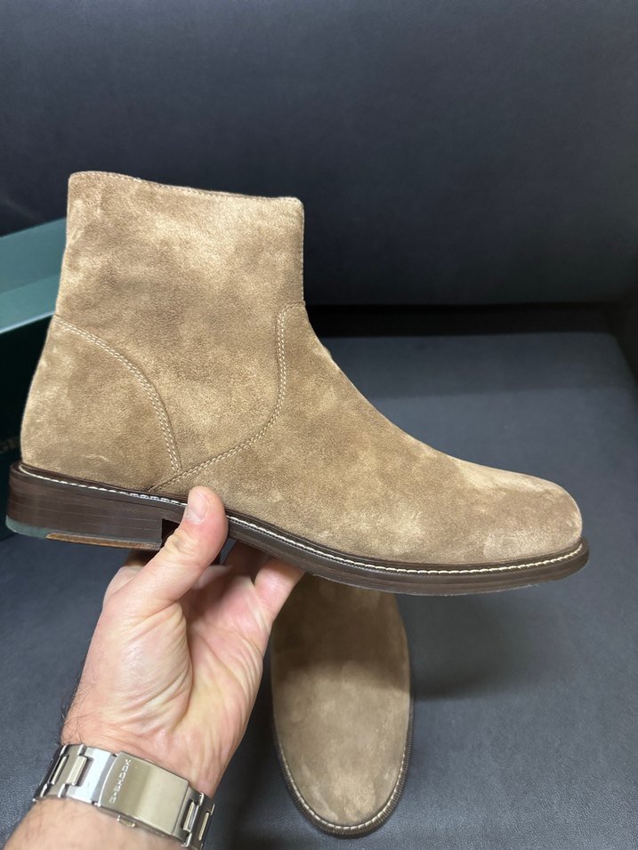 George Hogg Bej Süet Fermuarlı Erkek Bot - Görsel 4