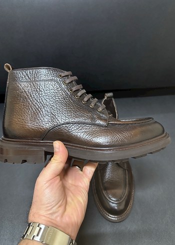 George hogg Klasik Kahverengi Deri Yılan Desenli Erkek Bot - Görsel 5